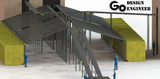 3D Model From Industry: Distribution Center: Infeed & Outfeed Conveyors, Chutes, Buildings, 3D Workers