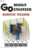 3D Model From Industry: Automated Robotic Welding Cell: Weld Stations, Articulated Robotic Machine, and Control Boxes, 3D Worker