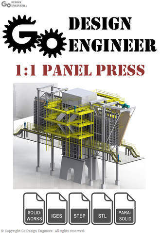 3D Model From Industry: Detailed Wood Panel Factory Press With Structural, Plant, and Process Design Elements, 3D Workers